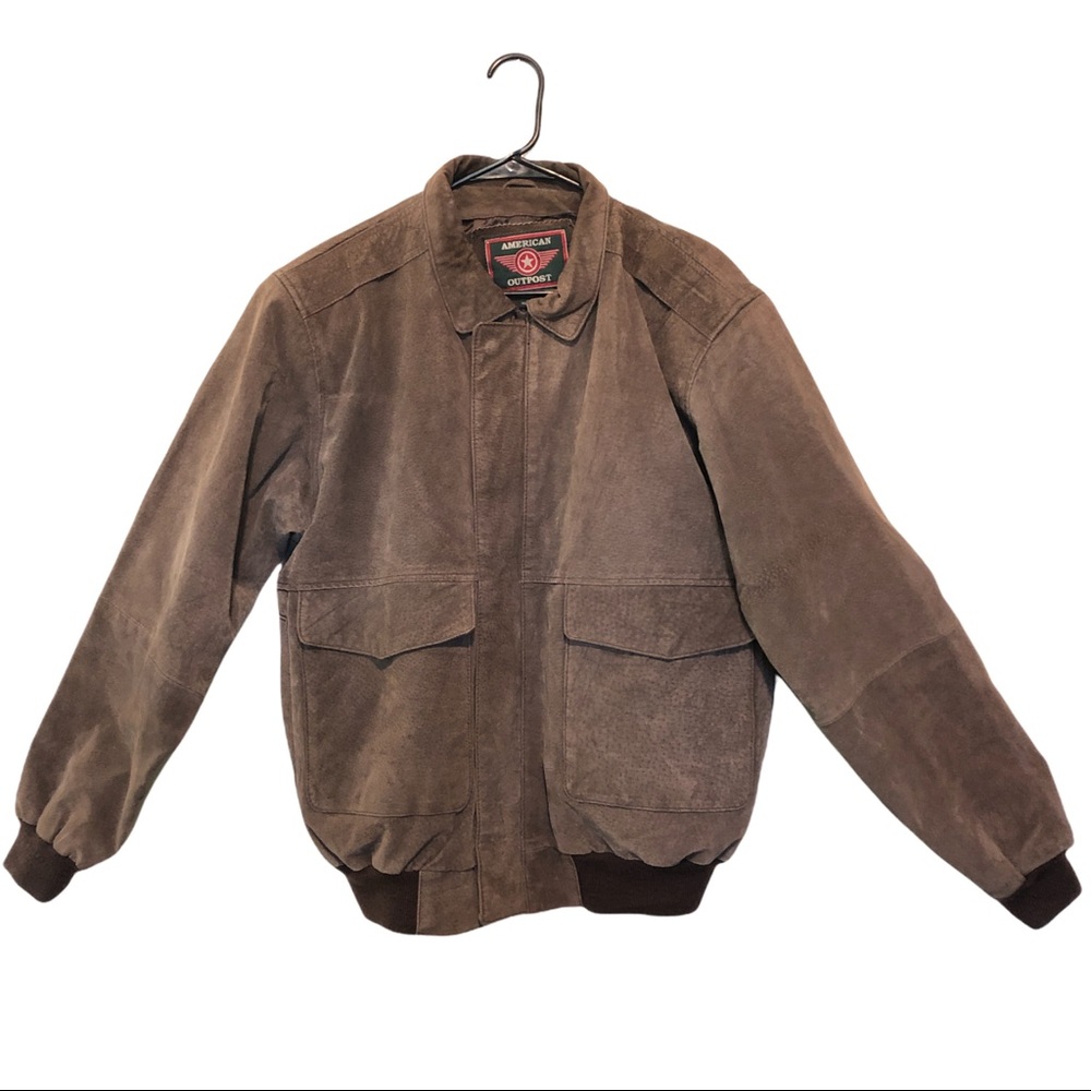 Vintage Leather Bomber Jacket American Outpost Sm